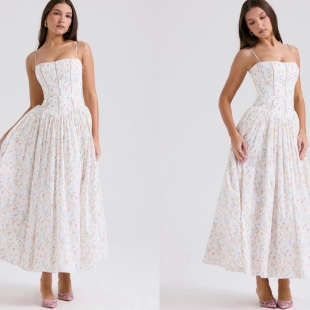 Elegant White Floral Dress ysabella dress